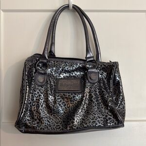 Betsey Johnson Betseyville Black Leopard Print Bag